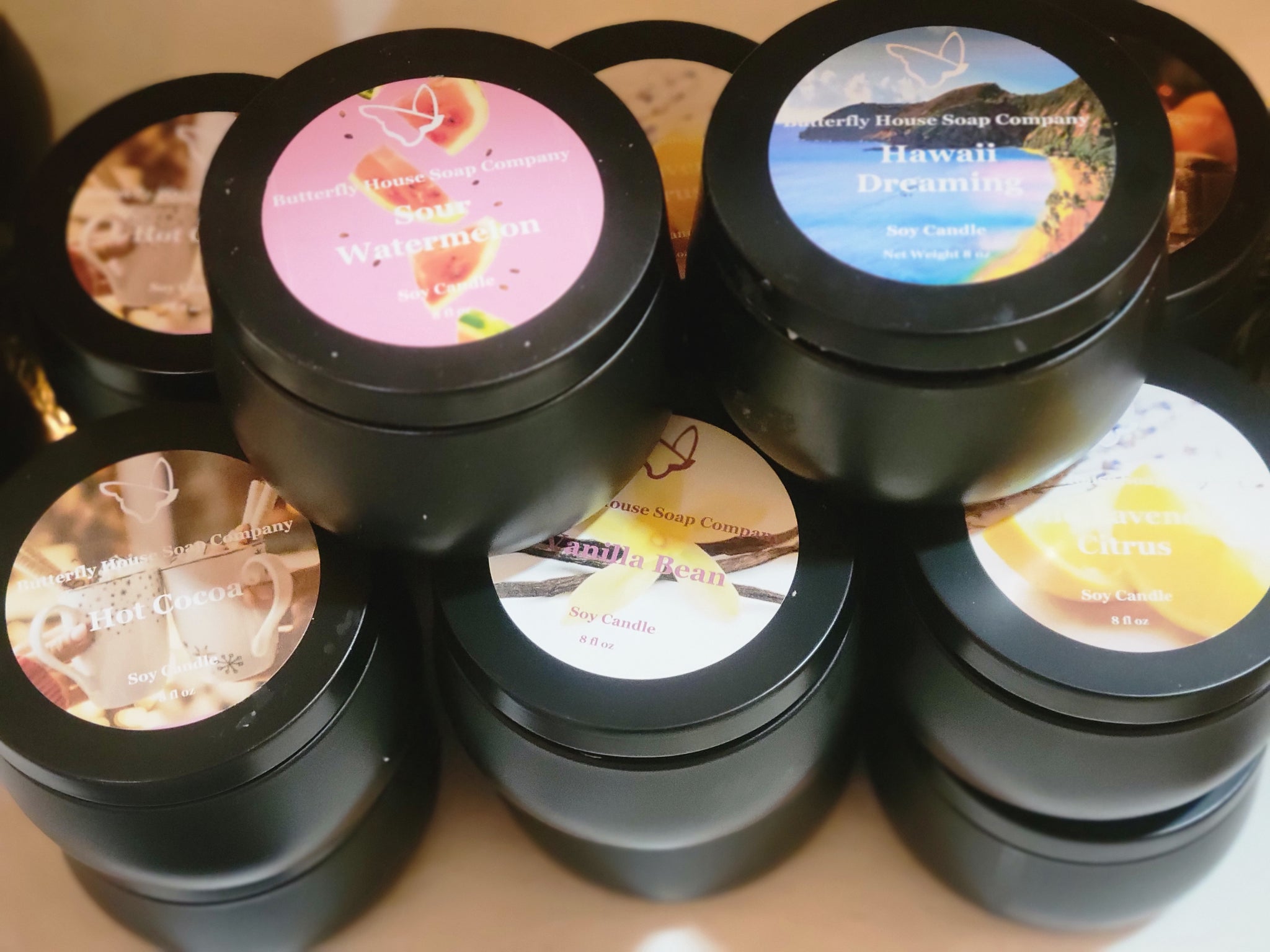 8 fl oz Candle Tins – Butterfly House Soap Company